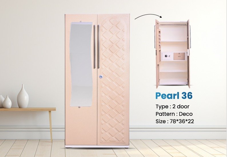 Pearl 36 2 Door Steel Almirah with Mirror